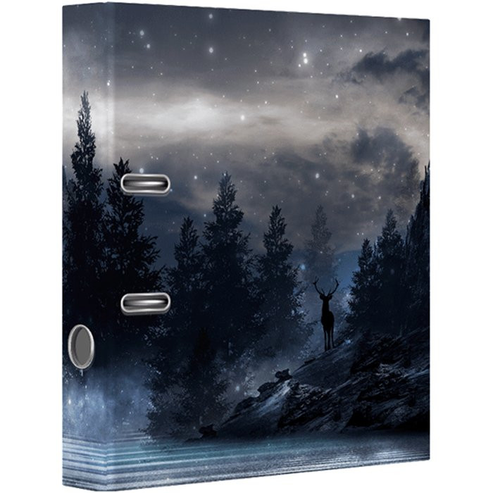 Папка-регистратор 75мм ламинированный картон Ночной лес deVENTE собранная арт. 3090136