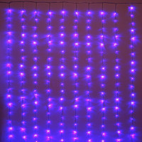 Гирлянда эл.д/дома занавес Дождь 1,5*2м 240LED "Водопад" цв.синий (с.провод) 8реж. арт.725-0598