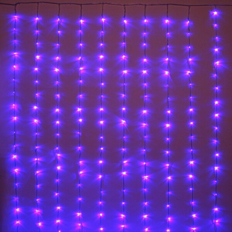 Гирлянда эл.д/дома занавес Дождь 1,5*2м 240LED "Водопад" цв.синий (с.провод) 8реж. арт.725-0598