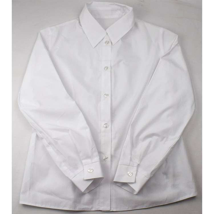 Блузка для девочки (Топтышка) длинный рукав цвет белый арт.5066 размерный ряд 34/134-42/158