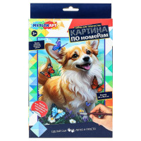 Картина по номерам холст на подрамнике 20x28,5 см (MultiArt) Собачка арт.CANV28X20-117522