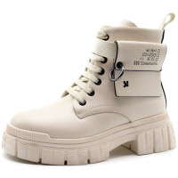 Ботинки для девочки (Paliament) бежевые верх-комбинированные материалы подкладка - шерсть артикул tyg-D899-T666-1