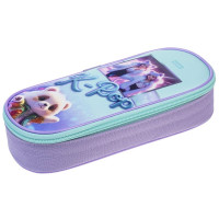 Пенал 1 отделение овальный (Hatber) K-pop мишки с карманом 220х90х50мм арт.NPk_73289