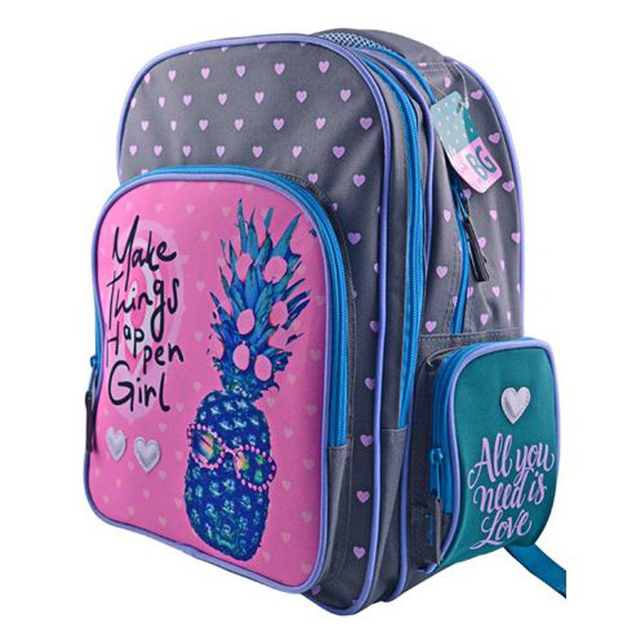 Рюкзак для девочки школьный (BG) Модный ананас 38х34х21 см арт.SBS 4284