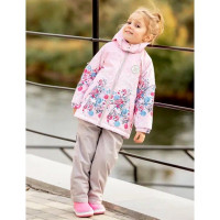 Комплект осенний для девочки (БАТИК) арт.Тина (полукомбинезон+куртка) цвет розовый