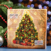 Салфетки бумажные 33*33см 3 слоя 20шт/уп. "Ёлка" арт.7184379