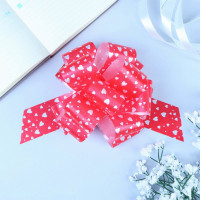 Бант-шар упаковочный сердца на красном МИКС арт.818627