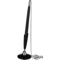 Ручка шариковая на липучке настольная (BEIFA) черный корпус с цепочкой арт.1005B/КР 1005 BK