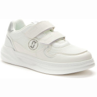 Кеды для девочки (CROSBY) белый верх- искусственная  кожа+сетка  подкладка-текстиль размерный ряд 30-35 артикул 247115/02-01