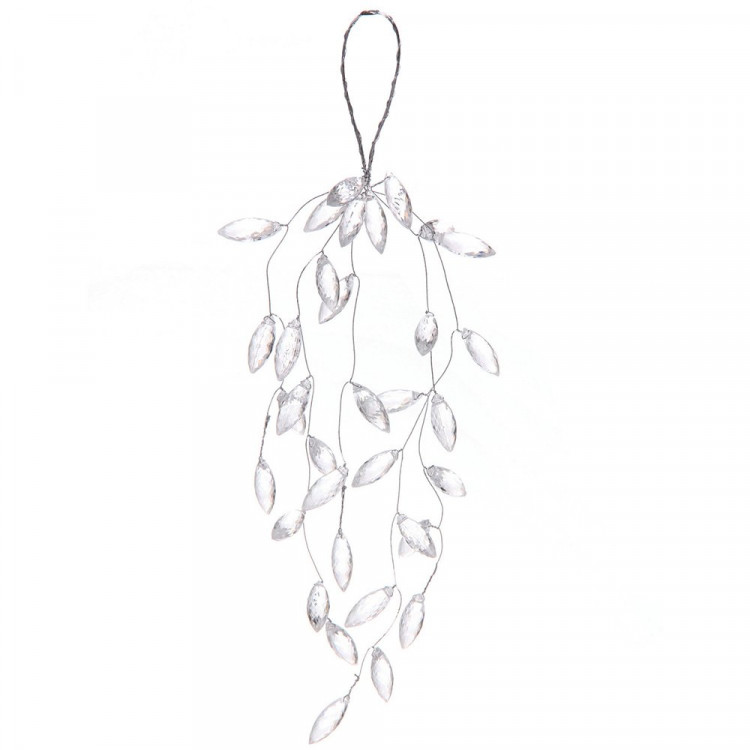 Украшение декор.подвеска "Лиана. Шарм" 27см прозрачная  арт.201-4346
