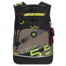 Рюкзак для мальчика (Grizzly) арт.RB-450-2/3 черный-хаки 40х25х22 см