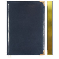 Ежедневник А5 2026 к/з deVENTE "Bellagio" синий, белая бумага, 168л, 2 ляссе арт.2232610