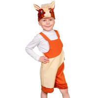 Костюм М (ЖИВОТНОЕ) Коник (полукомбинезон,маска) р.98-116 цв.бежевый/рыжий плюш арт.2020