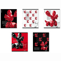 Тетрадь А5 клетка 48 листов скоба (ErichKrause) Balloon Dog ламинация soft-touch выборочный УФ-лак ассорти арт.63306