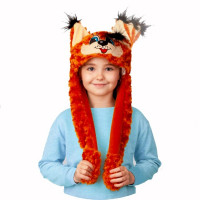 Маска-шапочка карнавальная плюш (ЖИВОТНОЕ) "Белочка" цв.рыжий р.52-54 арт.21-58