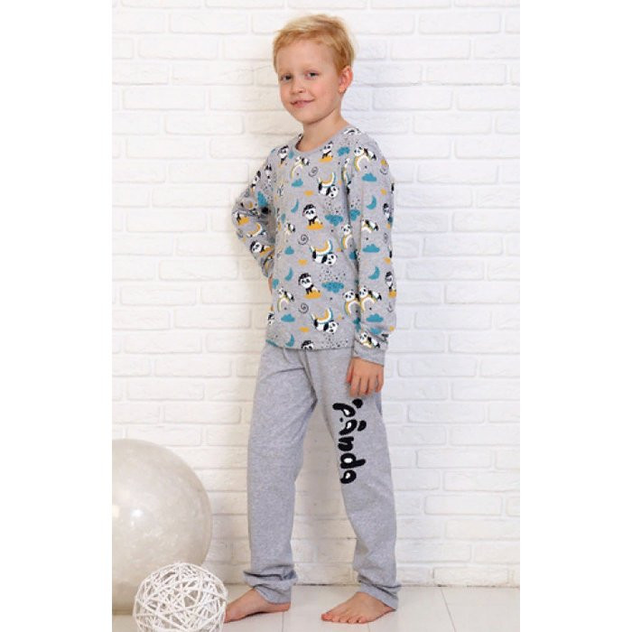 Пижама для мальчика арт.Сонный мишка размер 32/122-38/146 цвет меланж