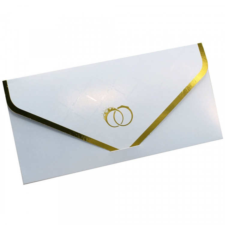 Открытка-конверт "С Днём Свадьбы" металлизированный арт.БКМ-00002