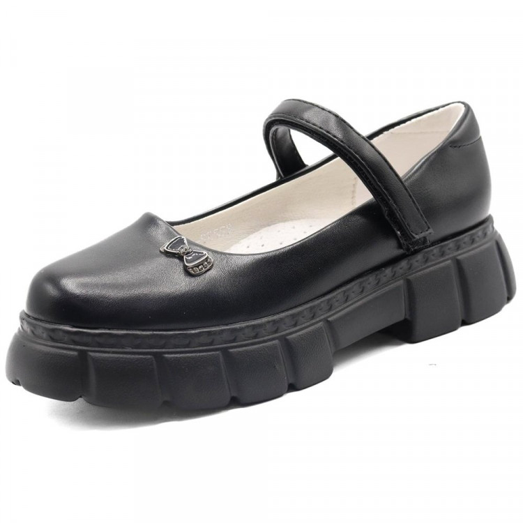 Туфли для девочки (KNT) черные верх-искусственная кожа подкладка- искусственная кожа артикул sdf-22232-25