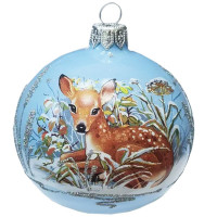 Шар стекло 08см "Олененок под кустиком" п/у арт.КУ-80-224026