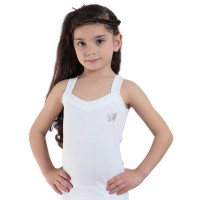 Майка для девочки арт.4290 размер 122-176 цвет белый 95% хлопок 5% эластан