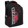 Рюкзак для мальчика (Grizzly) арт.RB-452-3/2 черный-красный 27х40х20 см