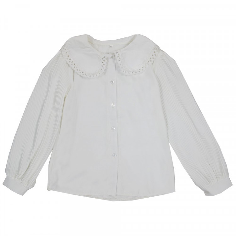 Блузка для девочки (MULTIBRAND) длинный рукав цвет белый арт.0010 размерный ряд 34/134-42/158