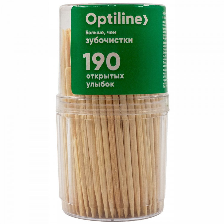 Зубочистки 190 штук в упаковке Optiline