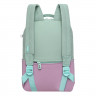 Рюкзак для девочек (Grizzly) арт.RXL-320-2/2 мятный - розовый + брелок 24х34х12 см