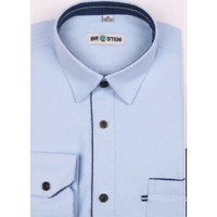 Сорочка детская длинный рукав размерный ряд 29/116-122-36/158-164 цвет голубой Brostem арт.DS2A62-61d на кнопках