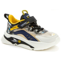 Кроссовки для мальчика (CROSBY) белые/синие верх-искусственная кожа+сетка подкладка-текстиль размер 30-35 арт.227069/02-04