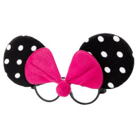 Очки карнавальные "Бантик" 21,5*11,5см розовый арт.80990