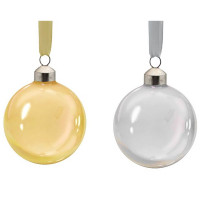 Шар стекло без упаковки /1шт/ 08см цв.золото/серебро асс. арт.90720
