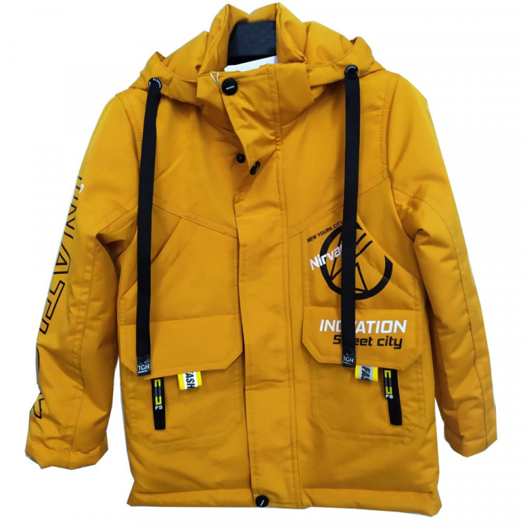 Куртка  для мальчика (MULTIBREND) арт.yb-YY2232-1 размерный ряд 28/110-34/134 цвет желтый