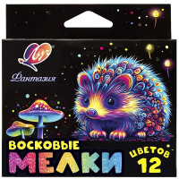 Мелки восковые ЛУЧ ФАНТАЗИЯ на масляной основе 12 цветов арт.25С 1520-08
