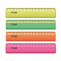 Линейка 15см (СТАММ) NEON с волнистым краем арт.ЛН170