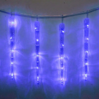 Гирлянда электрическая для дома фигурная 2,5м*50см 40LED "Сосулька" цвет синий (светлый провод) 8режимов арт.765-039
