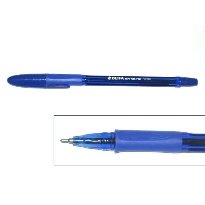 Ручка шариковая  прозрачный корпус  (BEIFA) сияя, масляная 0,5мм Студент арт.ТА 317800-BL