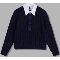 Джемпер-обманка для девочки (Делорас) длинный рукав  арт.M63758 размерный ряд 34/134-46/170 цвет синий