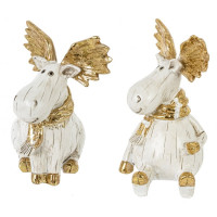 Статуэтка декоративная "Лось золотые рога" 14,5см 2 вида арт.806751