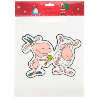 яяяУкрашение-наклейка на окно "Козлик и овечка" 20*14см арт.576550