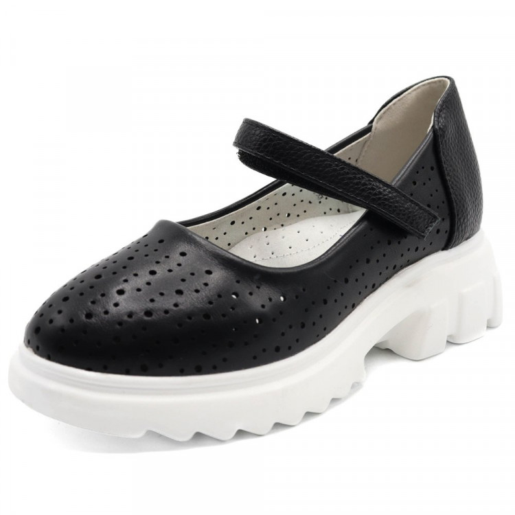 Туфли для девочки (Meitesi) черный верх-искусственная кожа подкладка-искусственная кожа размерный ряд 30-37 арт.ldj-RG11-7