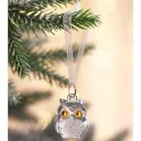 Украшение декор.подвеска пластик (Серия ледяная) "Совушки" 03шт/наб. 03,5см арт.10497777