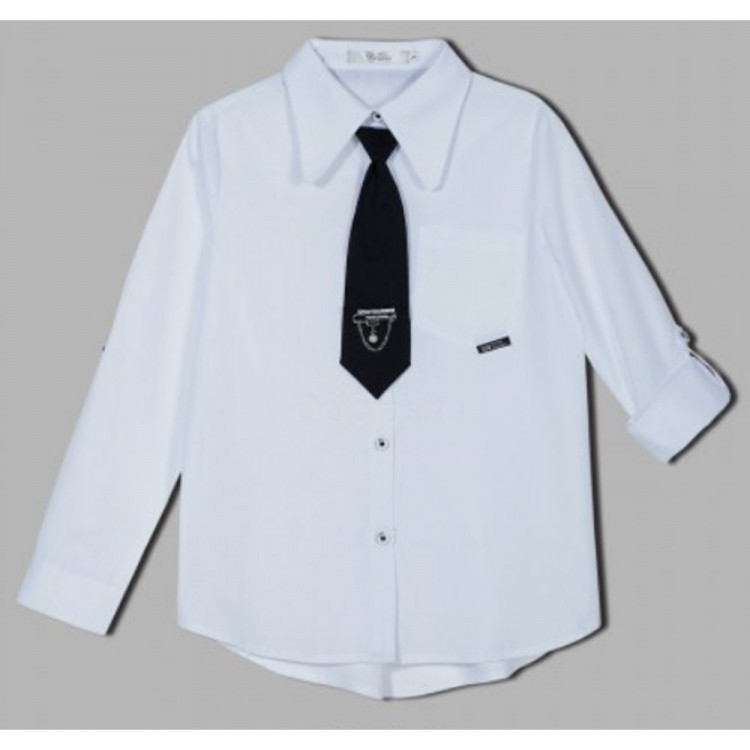 Блузка для девочки (Делорас) длинный рукав цвет белый арт.C63048 размерный ряд 34/134-46/170