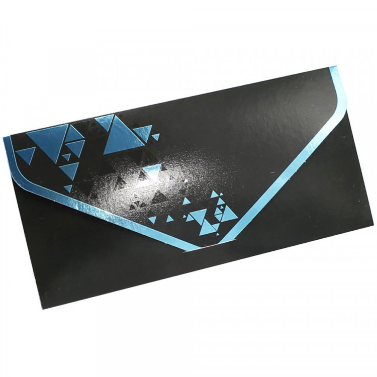 Открытка-конверт "Абстракция на чёрном" металлизированный арт.БКМ-00003