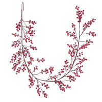 Украшение декоративное "Ветка. гирлянда из красных ягод" 173м арт.806276