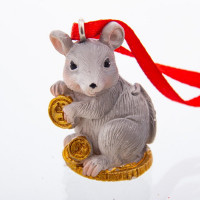 Статуэтка СГ "Денежная мышка" подвесная 2*2*3см арт.20894