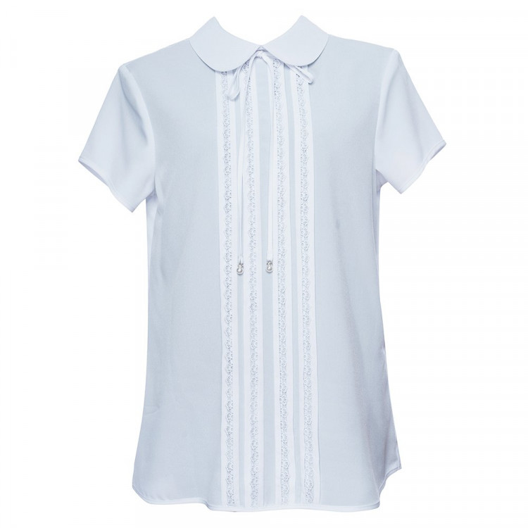 Блузка для девочки (ANNA-S) короткий рукав цвет белый арт.3AS размерный ряд 34/134-44/164