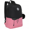Рюкзак для девочек (Grizzly) арт.RXL-320-2/3 черный - розовый + брелок 24х34х12 см