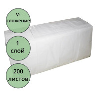 Полотенце бумажное V-сложение 1-сл 200л. белое (21*23 см) Система H3 (Ст.20) Veiro