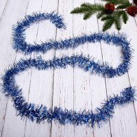 Мишура 7*200см "Фонарик мерцающий" сине-серебряный арт.215-379